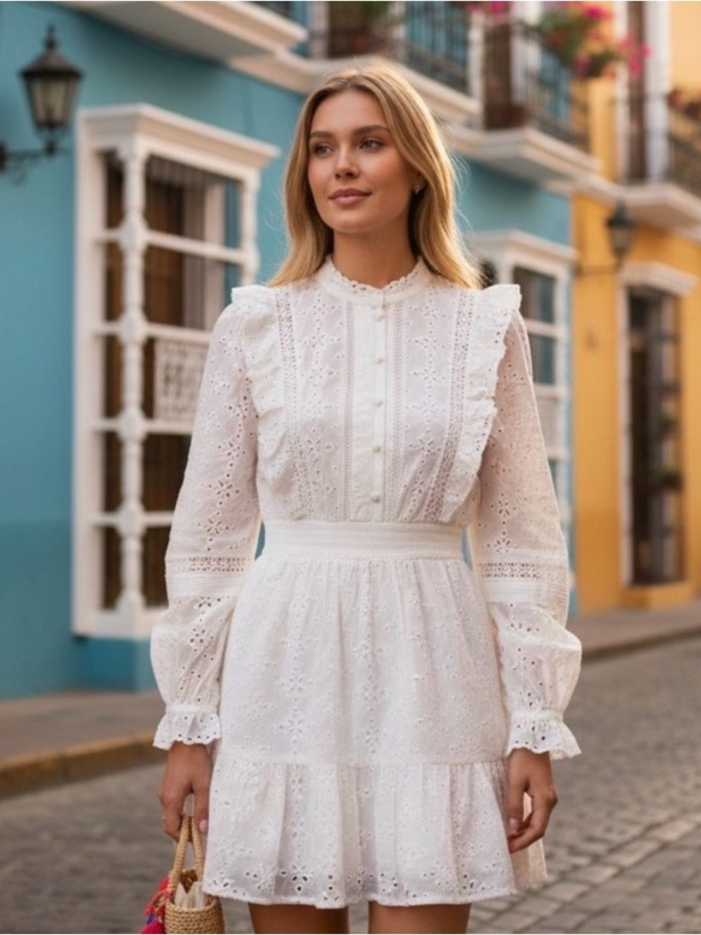 New The Kooples White Eyelet Long Sleeve Size S/ F1